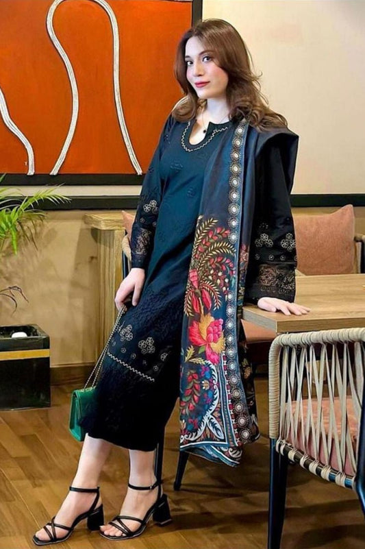 Women's Unstitched Embroidered Suit