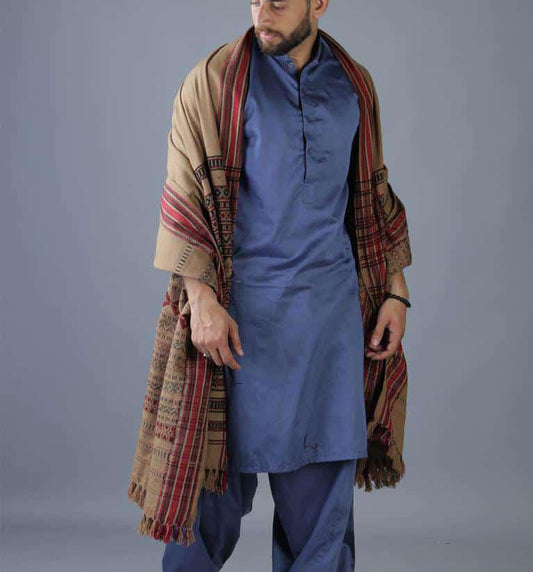 Colorful Hyderabadi Tharri Wadera Shawl for Men