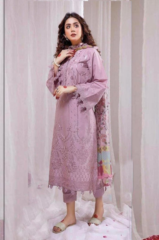 Women's Unstitched Dhanak Embroidered Suit