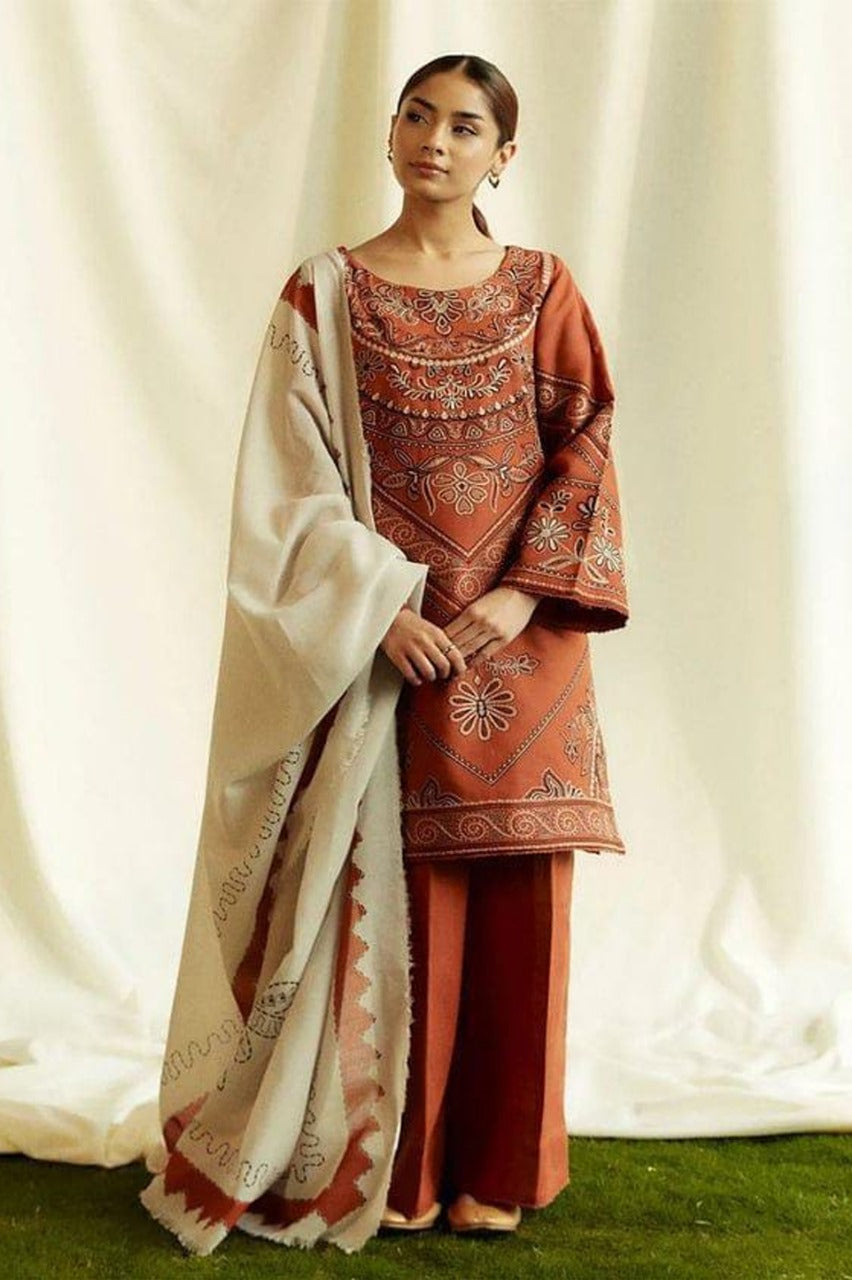 Women's Unstitched Embroidered Suit